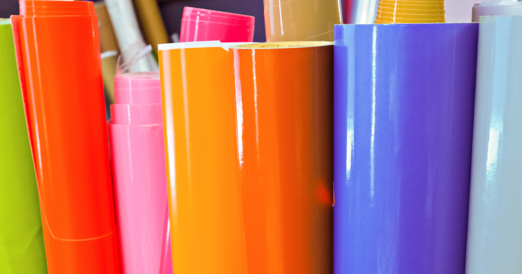 Tubes of brightly colored vinyl